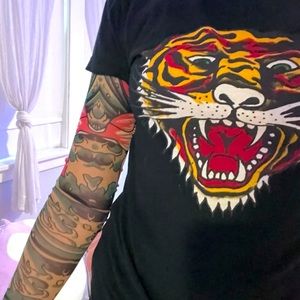 *rare* DON ED HARDY designs y2k tattoo sleeve shirt. By Christian Audigier